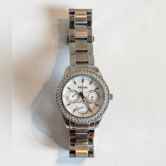Fossil🔑 Womens Stella Quartz Three-Hand Multifunction Stainless Steel Watch - Picture 2 of 9